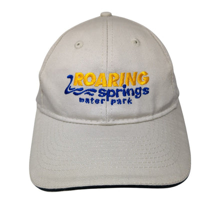 Roaring Springs Water Park Strapback Hat Tan OSFA Embroidered 6 Panel