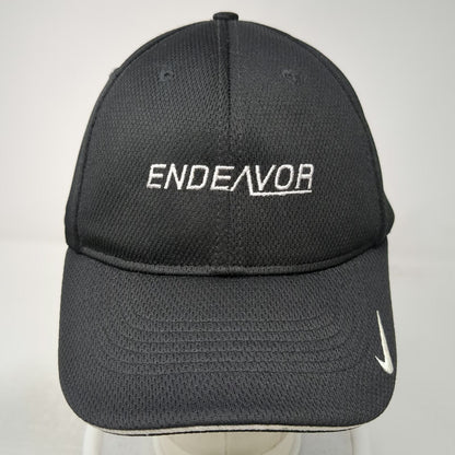 Nike Baseball Cap Black L Endeavor Logo Mesh Breathable Golf Hat Swoosh Fitted