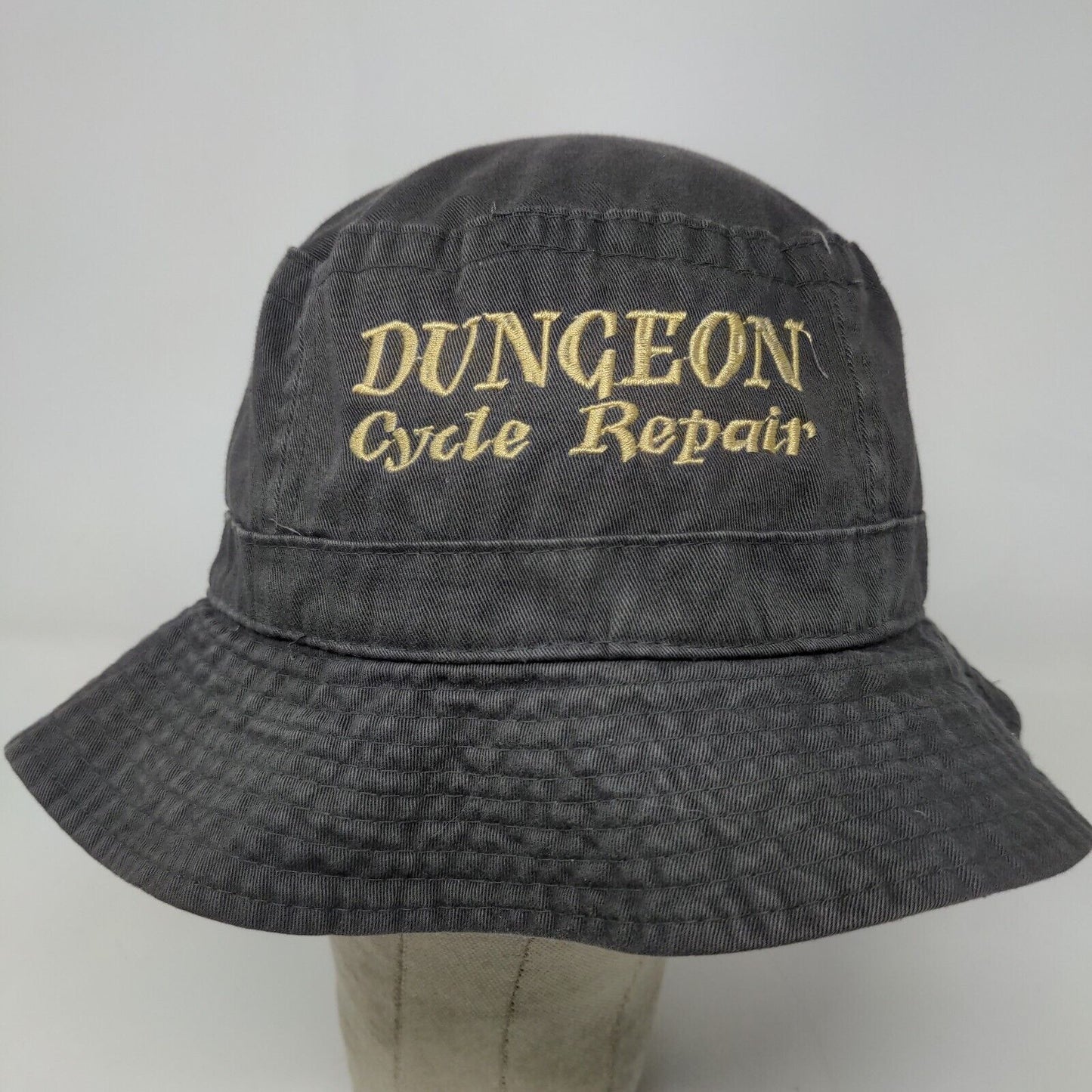 Otto Men's Butcket Hat Gray Size Small Embroidered Dungeon Cycle Repair Logo