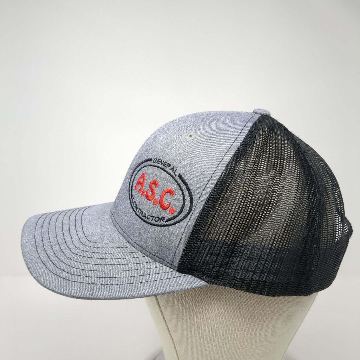 A.S.C. General Contractor Snapback Trucker Hat Gray One Size Mesh Back