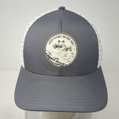 Lassen Volcanic National Park Snapback Trucker Hat Gray One Size Mesh Back