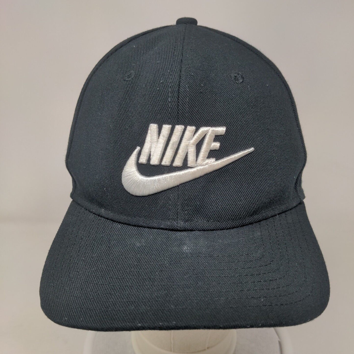 Nike Snapback Hat Black OSFM Adjustable Embroidered Swoosh Logo Dri-Fit 6 Panel