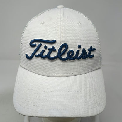Titleist Trucker Hat White Blue One Size Mesh Pro V1 FootJoy FJ Golf Snapback