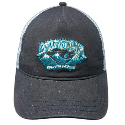 Patagonia Trucker Hat Blue One Size Snapback Built To Endure Mountains Mesh