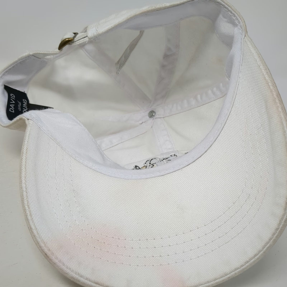 David and Young Baseball Cap White One Size Let It Bee Embroidered Slideback hat