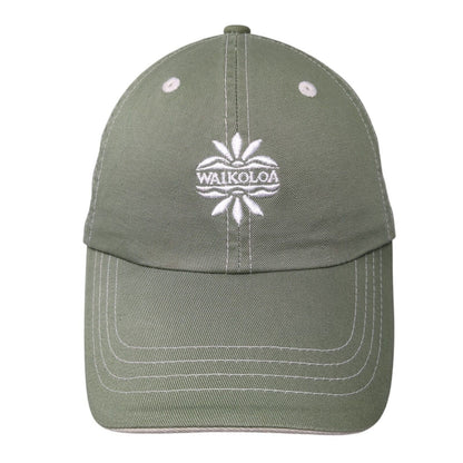 Waikoloa Hawaii Strapback Hat Green One Size Adjustable Embroidered Cotton