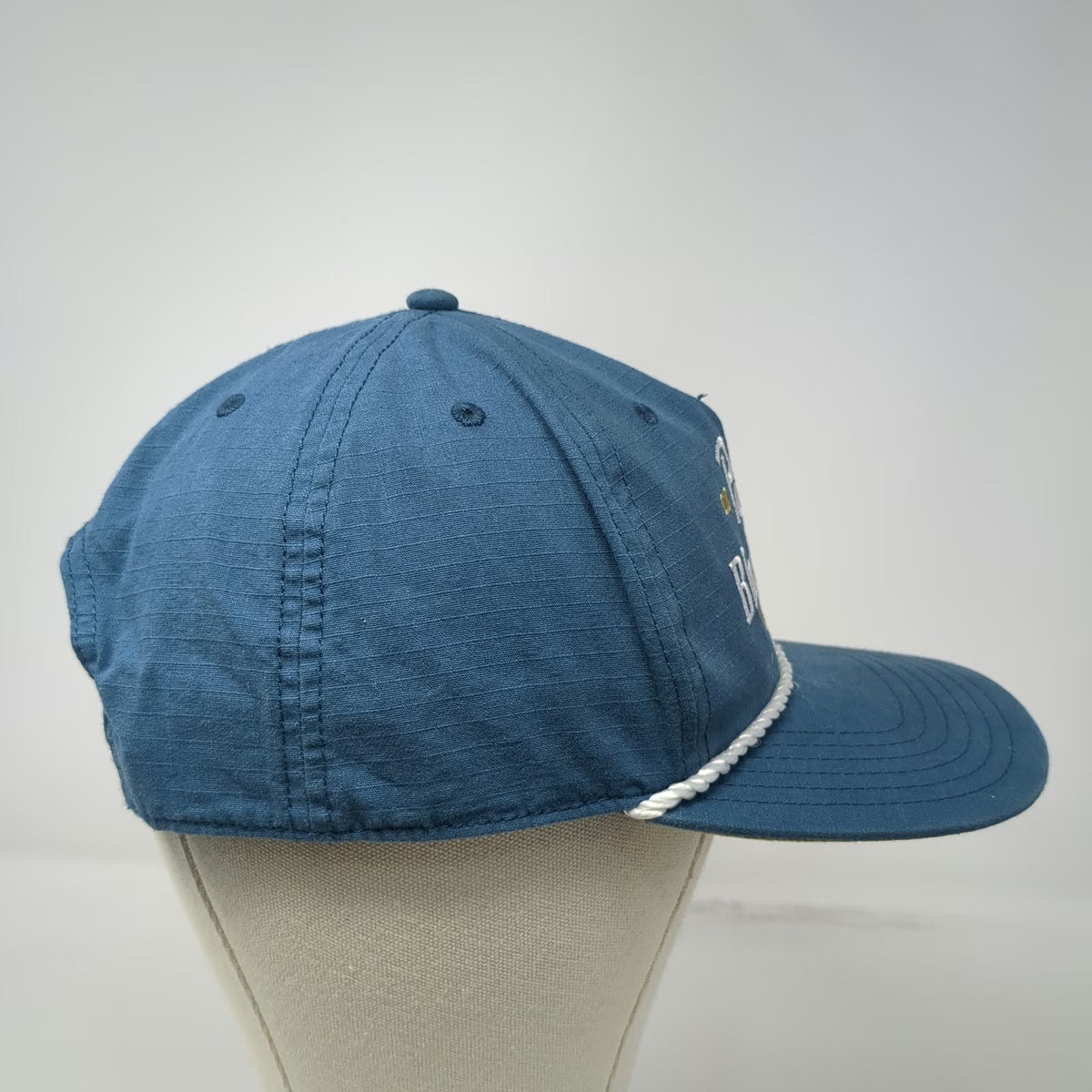 Pabst Blue Ribbon 5 Panel Hat One Size Snapback Rope White Beer Logo Gold Brim