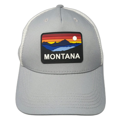 Legacy 5 Panel Gray Hat Montana Mountain Patch White Mesh One Size Strapback