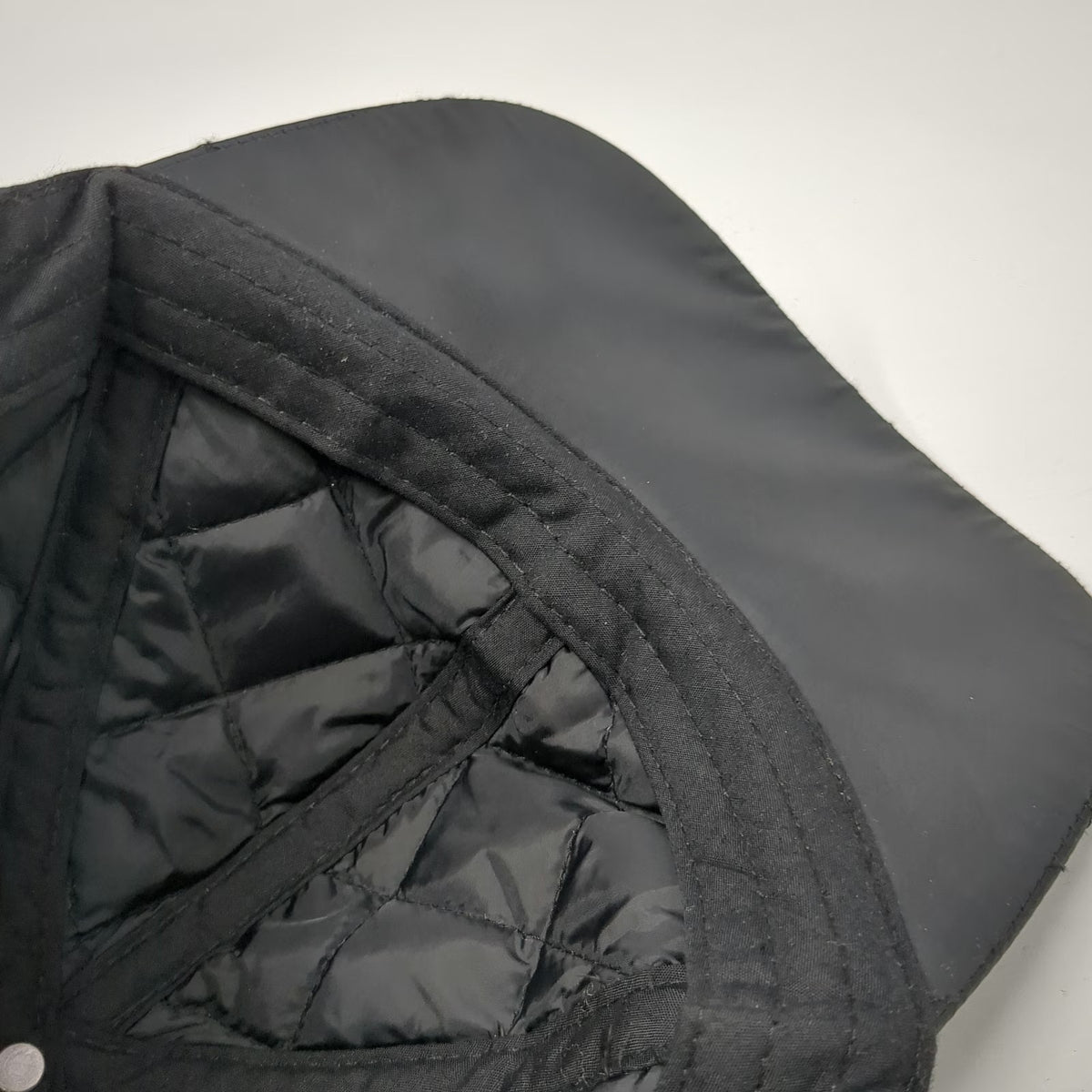 Black One Size Baseball Cap Quilted Diamond Pattern Adjustable Strapback Hat