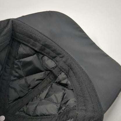 Black One Size Baseball Cap Quilted Diamond Pattern Adjustable Strapback Hat