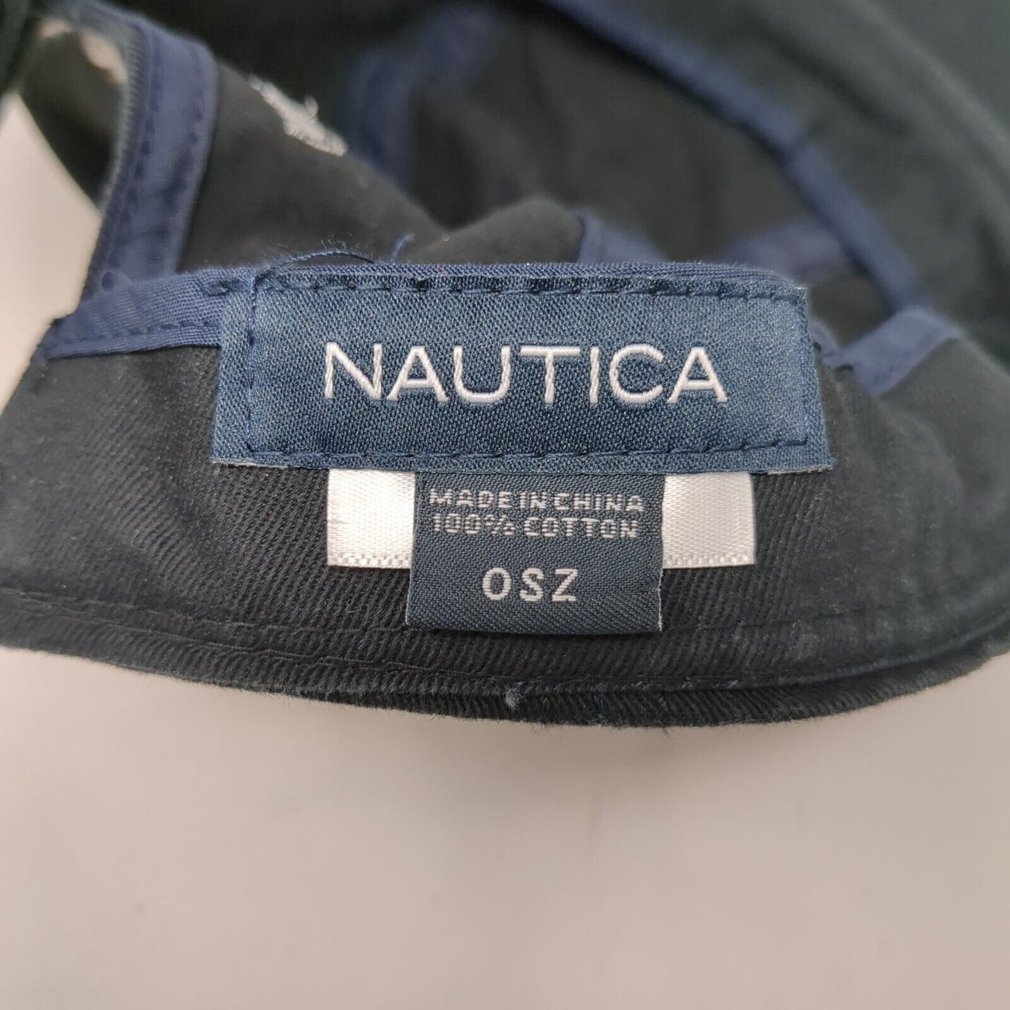 Nautica Slideback Hat Black One Size Adjustable Embroidered 6 Panel