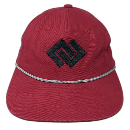 No Star Supply Co 5 Panel Red Hat One Size Rope Strapback Geometric Logo Cotton