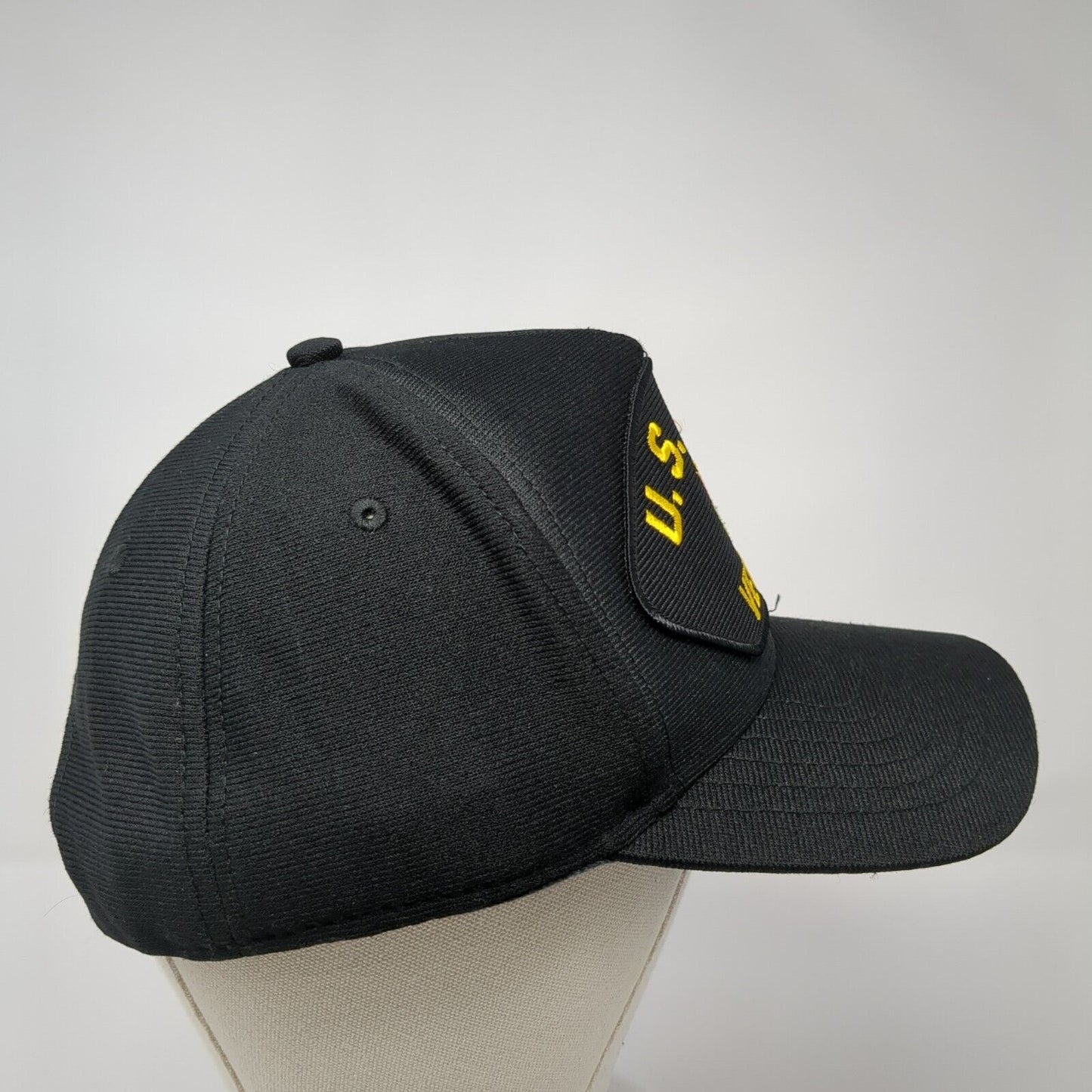 US Army Veteran Snapback Hat Black One Size Adjustable Embroidered Eagle Crest