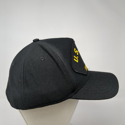 US Army Veteran Snapback Hat Black One Size Adjustable Embroidered Eagle Crest
