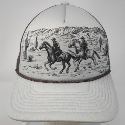 Dusti Rhoads Trucker Hat Gray OSFM Western Cowboy Horseback Mesh Foam Snapback