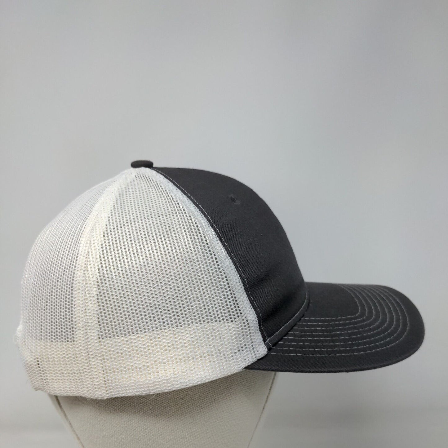 1776 Snapback Trucker Hat Gray One Size Adjustable Mesh Back Port Authority