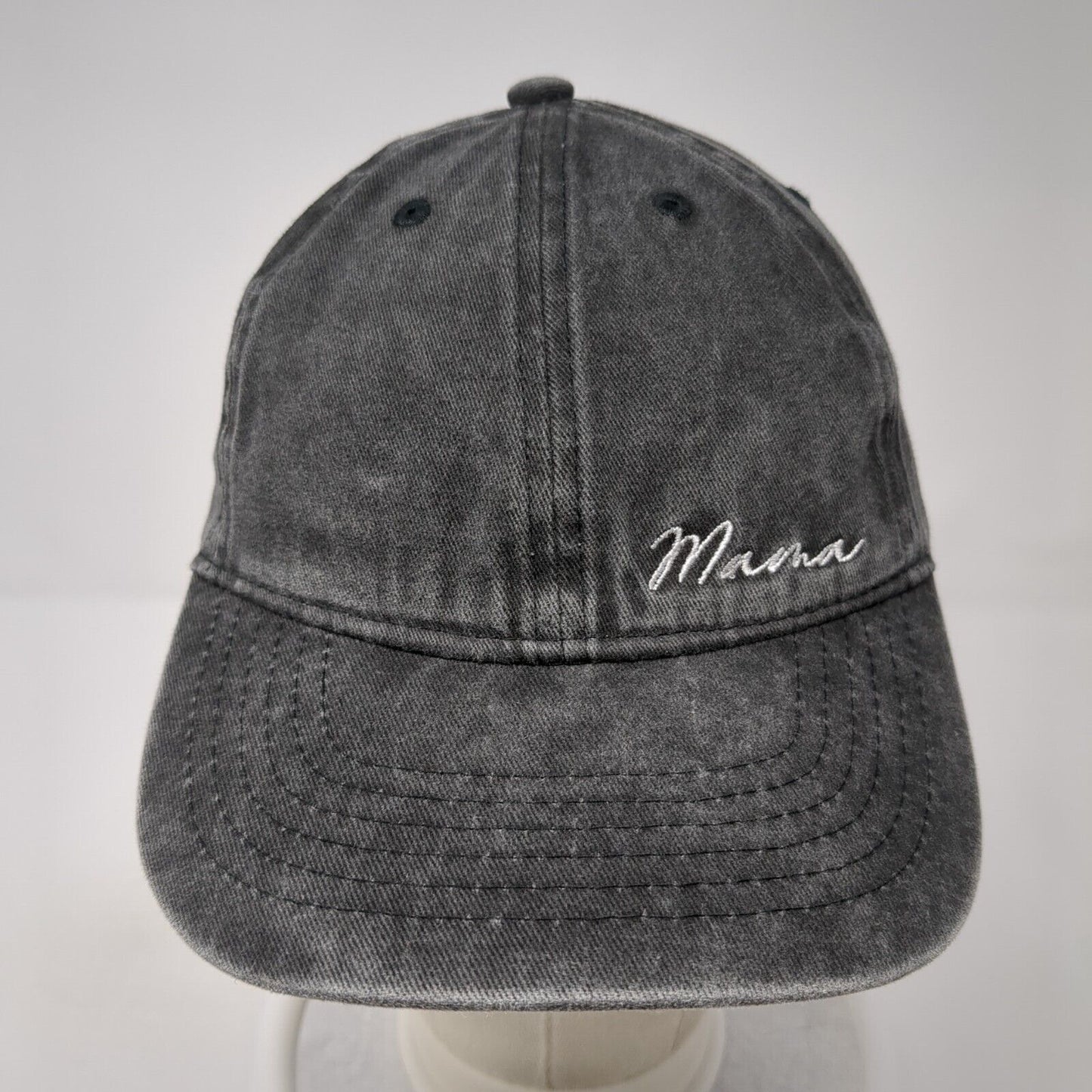 Mama Slideback Hat Gray One Size Adjustable Embroidered Solid Lichfamy