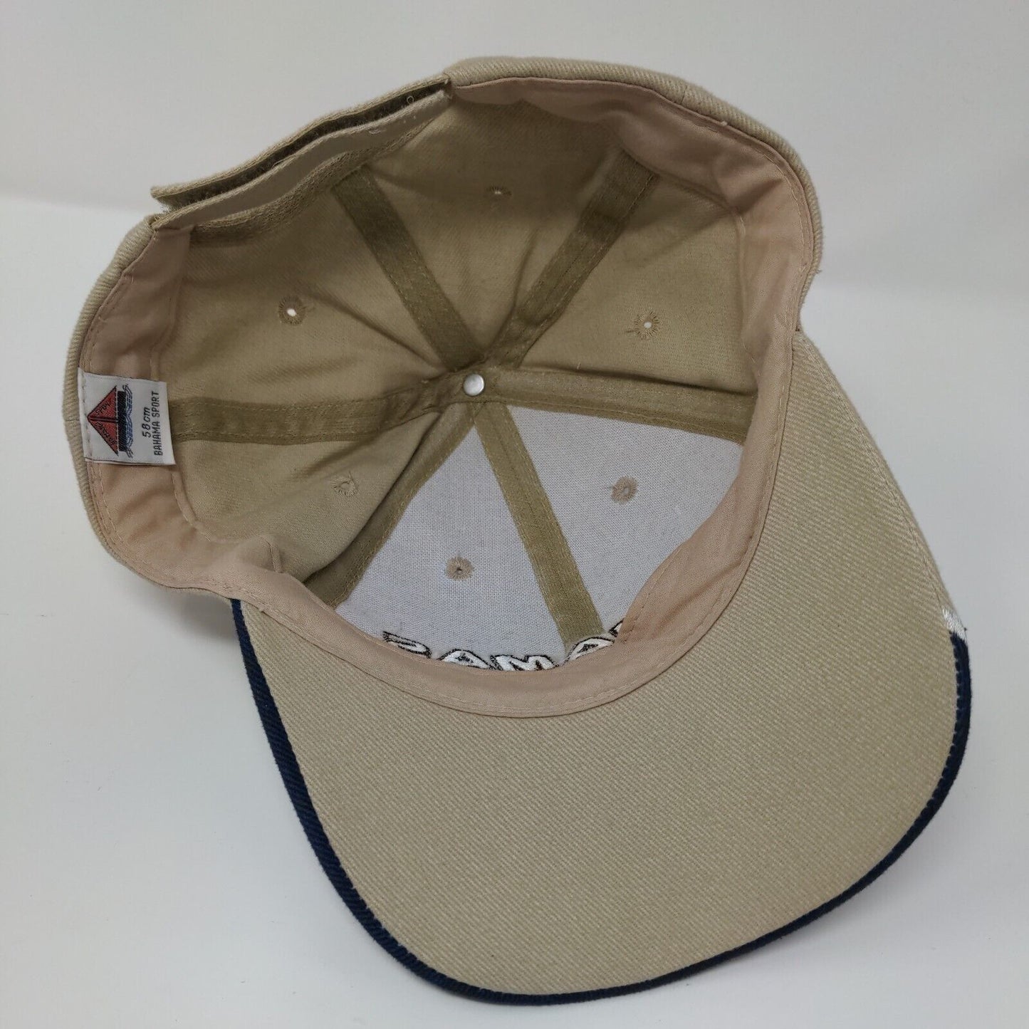 Bahamas Nassau Strapback Hat Tan 58cm Adjustable Embroidered 6 Panel