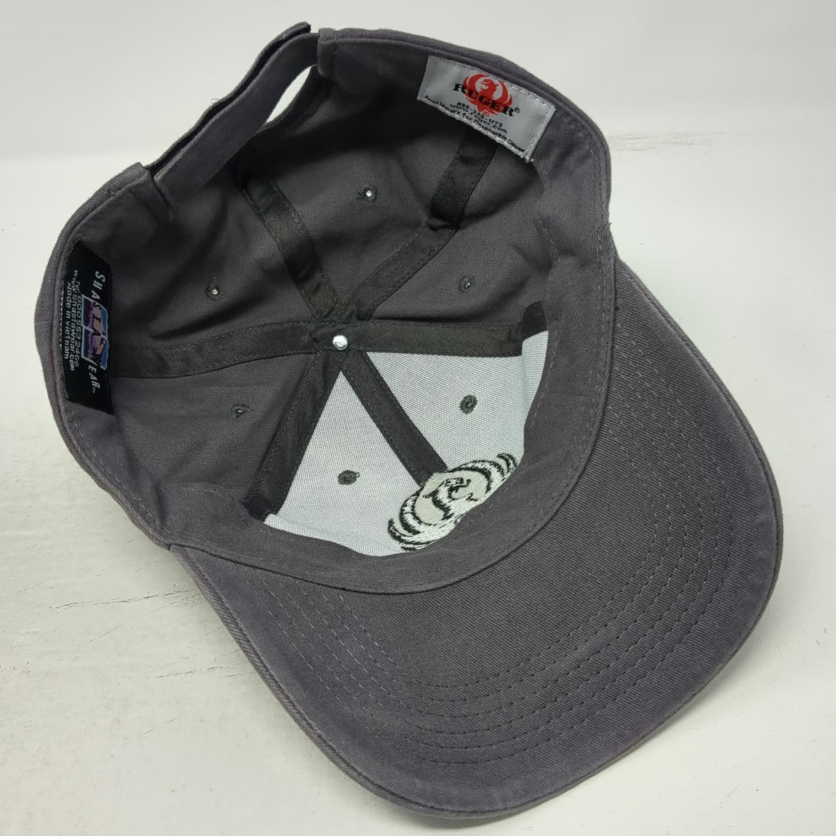 Ruger Baseball Cap Gray One Size Embroidered Logo Strapback Firearms Gun Hat