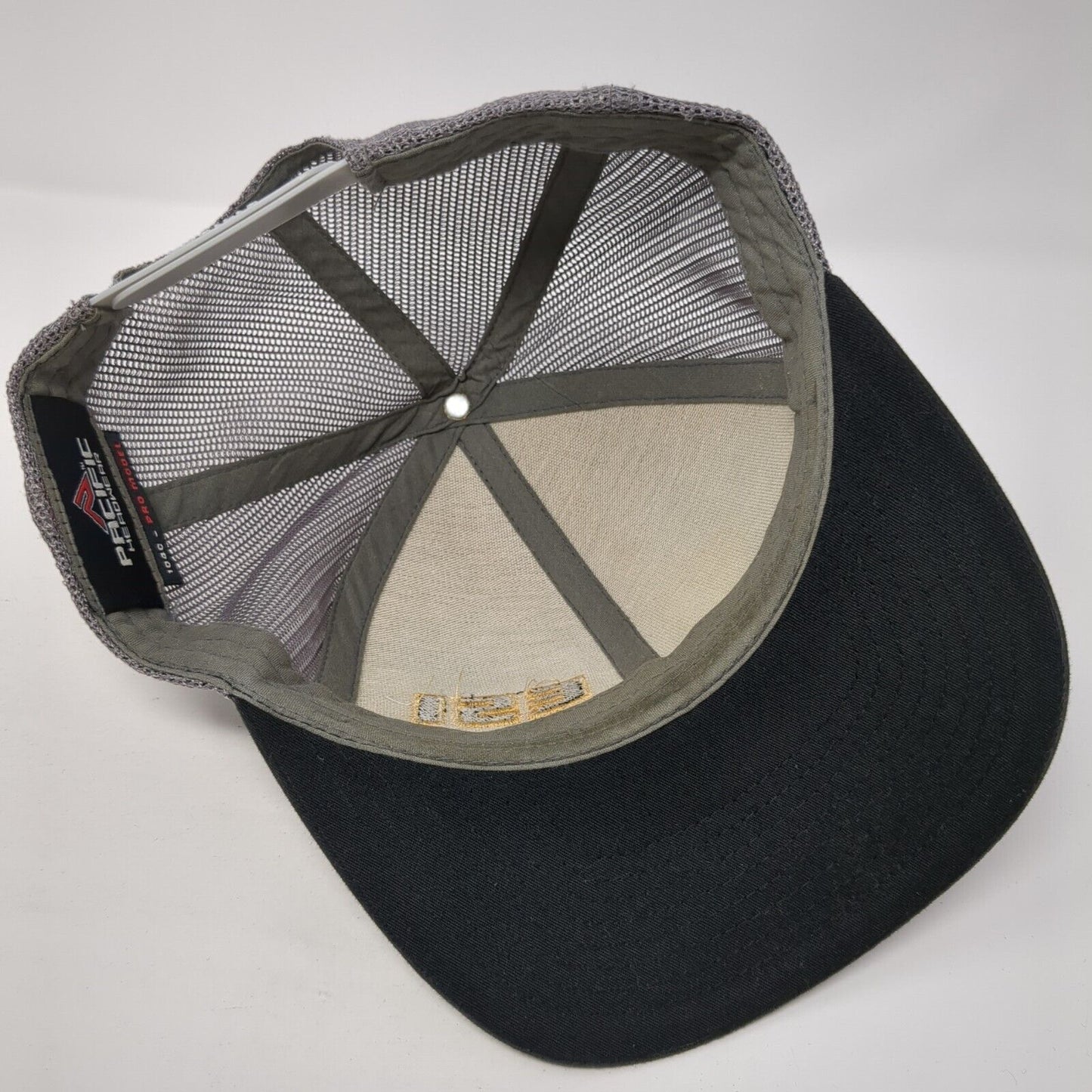 ESI Snapback Trucker Hat Black OS Adjustable Embroidered Mesh Pacific Headwear