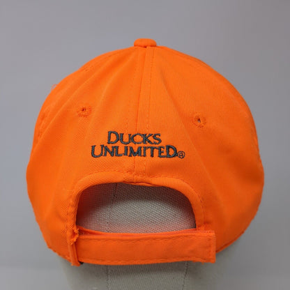 Ducks Unlimited Strapback Hat Orange One Size Adjustable Embroidered Outdoor Cap