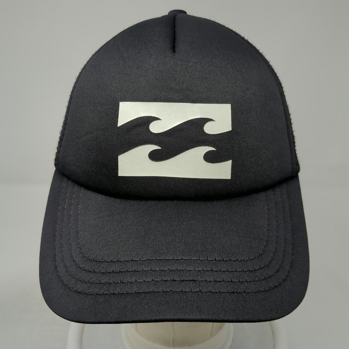 Billabong Trucker Hat Black One Size Wave Logo Mesh Back Snapback Surf Cap