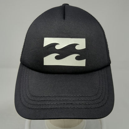 Billabong Trucker Hat Black One Size Wave Logo Mesh Back Snapback Surf Cap
