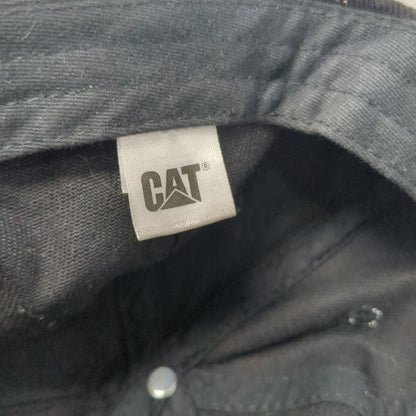 CAT Baseball Cap Black Yellow One Size Slideback Logo Cotton Sandwich Brim Hat