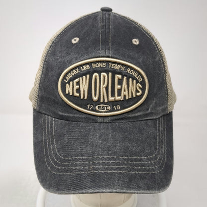 RawMa New Orleans Saxophone Trucker Hat Gray Beige One Size Mesh Snapback Patch