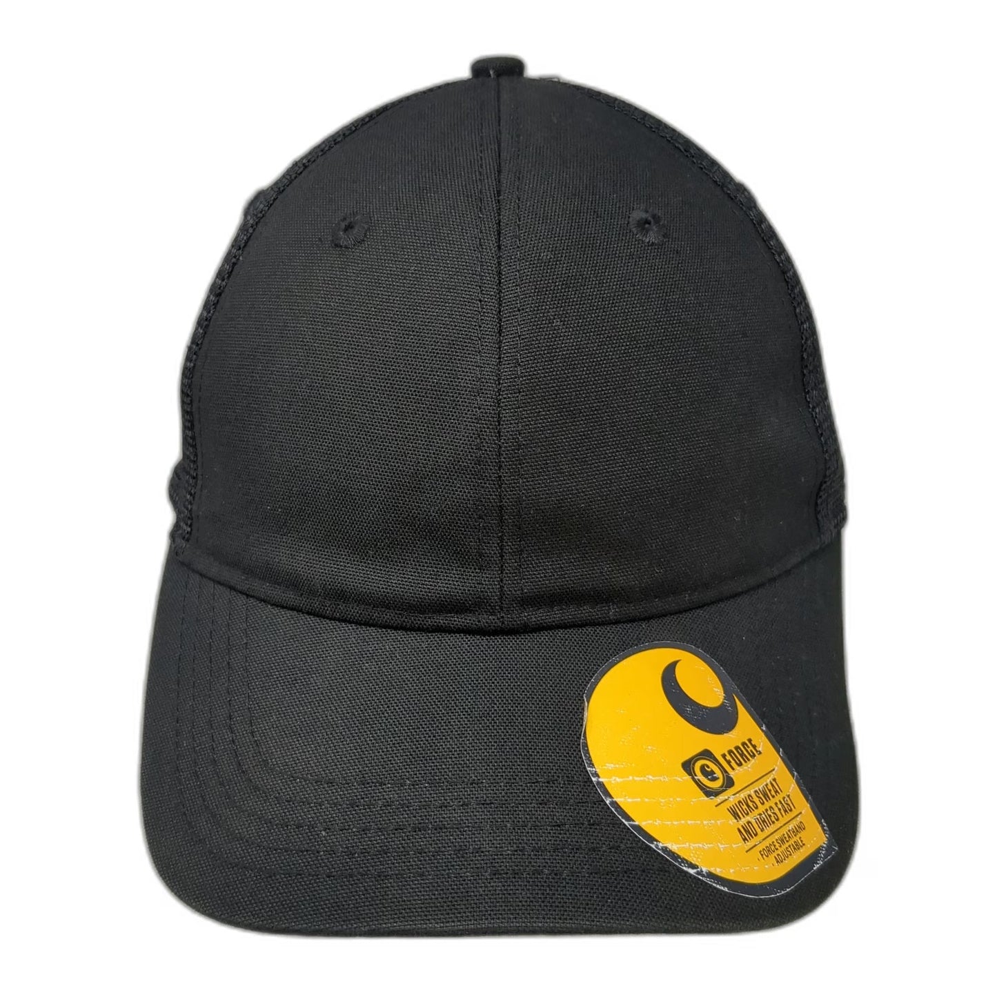 Carhartt Trucker Hat Black One Size Mesh Snapback Force Sweatband Logo Work Cap