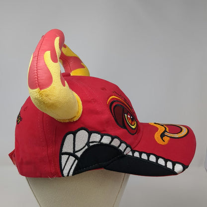 Monster Jam Boys Kids El Toro Loco Baseball Cap Red 3D Horns Flames Graphic Hat