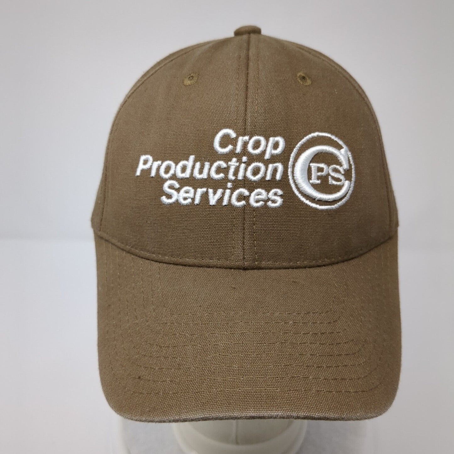 Crop Production Services Strapback Hat Brown OSFA Adjustable Embroidered