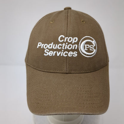 Crop Production Services Strapback Hat Brown OSFA Adjustable Embroidered
