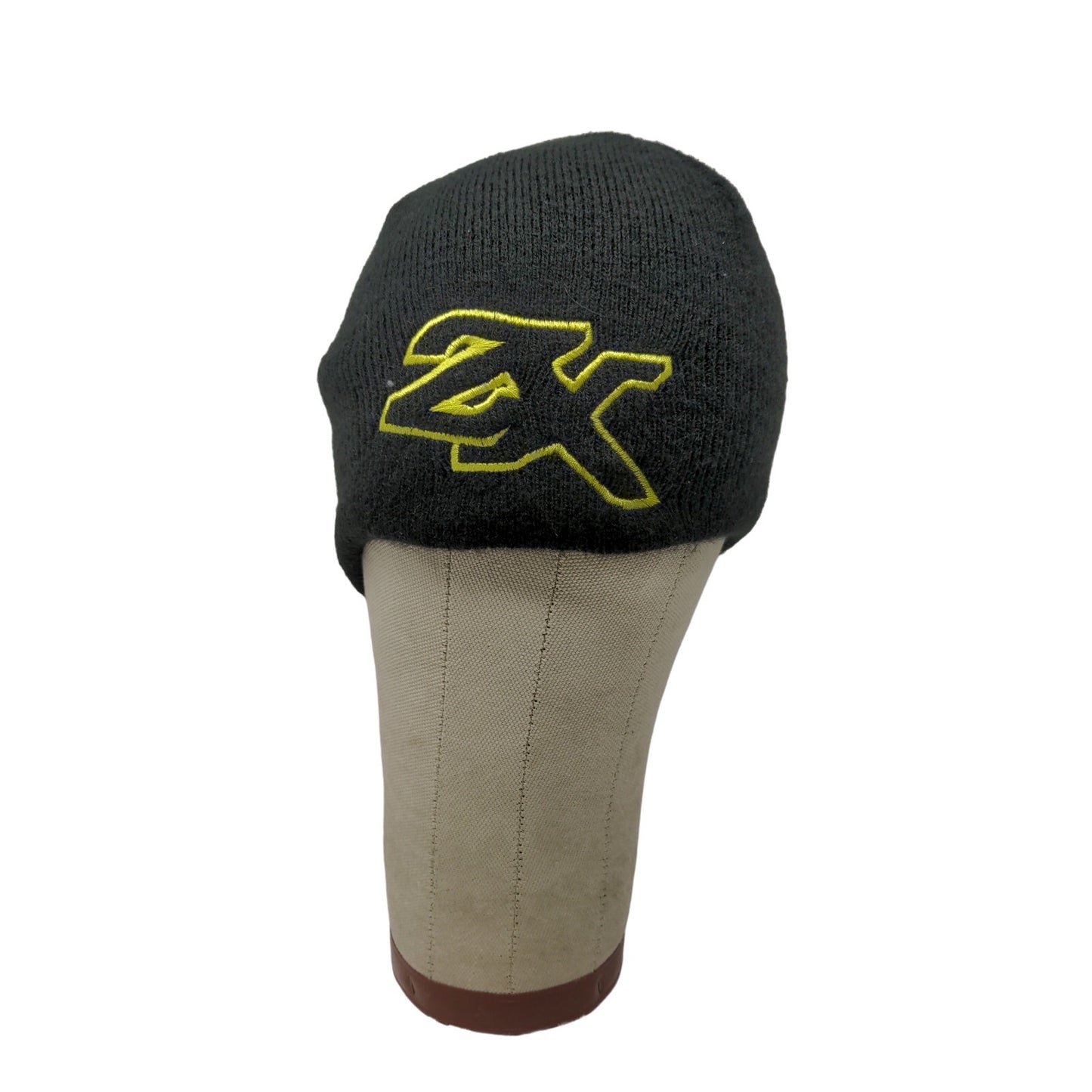ZX Zeroxposur Beanie Hat Skull Cap Black Embroidered Yellow Logo