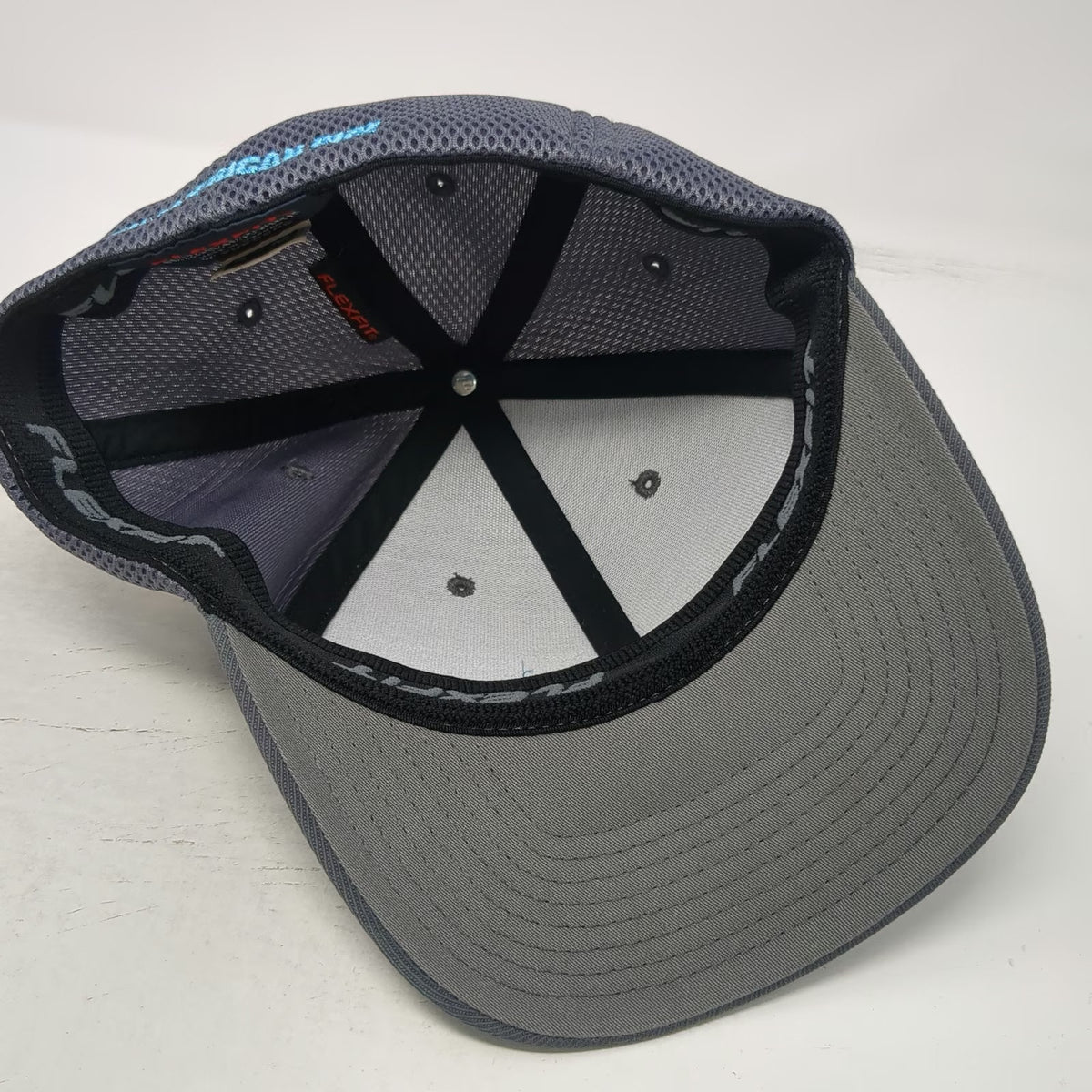 Flexfit Baseball Cap Gray M NapSteel North American Pipe Mesh Stretch Fit Hat