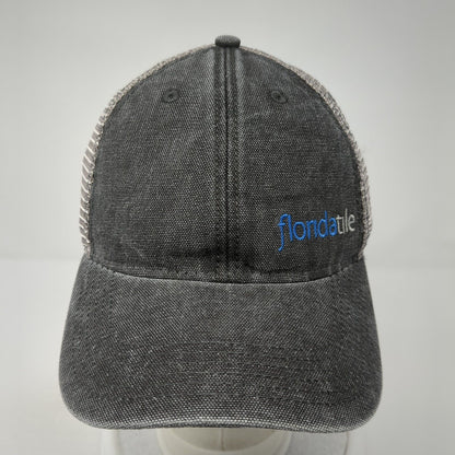 Floridatile Snapback Trucker Hat Gray OS Adjustable Embroidered Mesh Legacy