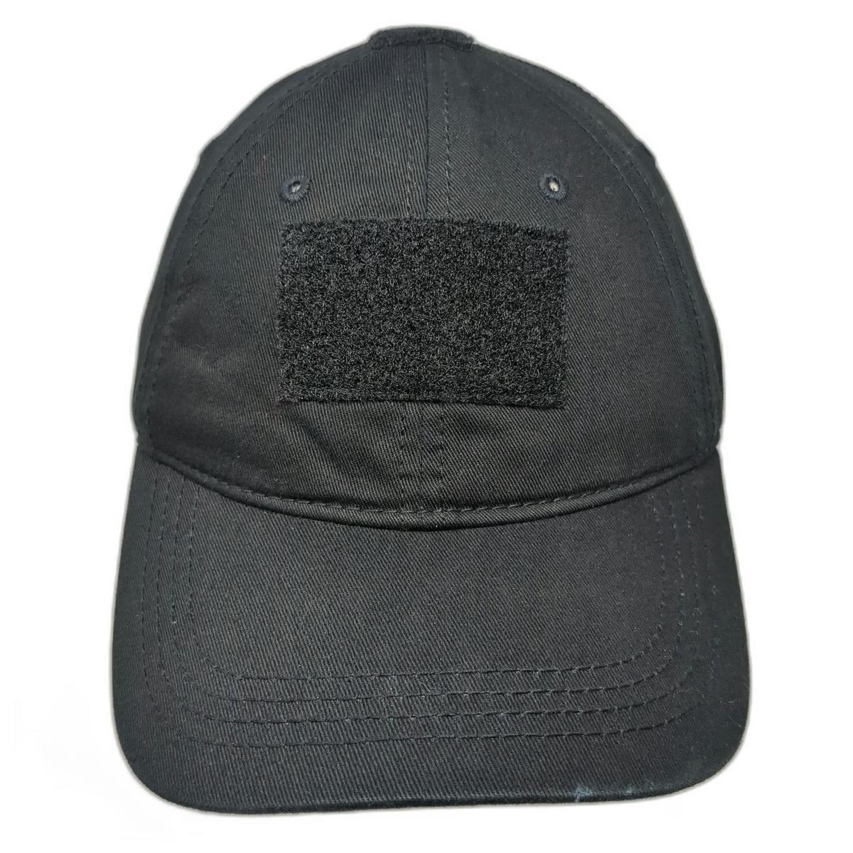 Ranger Joe's Black One Size Baseball Cap Tactical Patch Slideback Hat Cotton