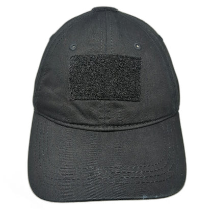 Ranger Joe's Black One Size Baseball Cap Tactical Patch Slideback Hat Cotton
