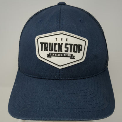 Yupoong Trucker Hat Blue One Size San Pedro Belize The Truck Stop Mesh Snapback