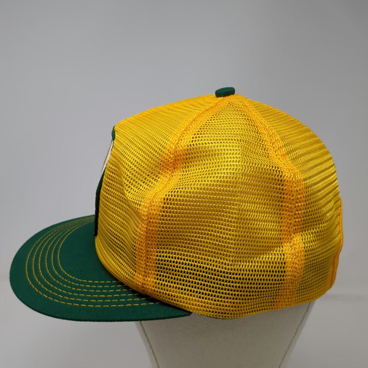 Trucker Hat Yellow Green DEKALB Wheat Agriculture Mesh Back Patch Vintage