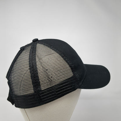 Unbranded Strapback Mesh Back Trucker Hat Black One Size Ponytail Blank