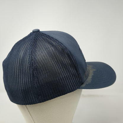 TravisMathew Baseball Cap Blue XL Mesh Back Flexfit Logo Patch Structured Hat