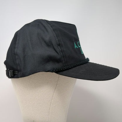 Nissin AC Houston Lumber 5 Panel Black One Size Rope Hat Adjustable Embroidered