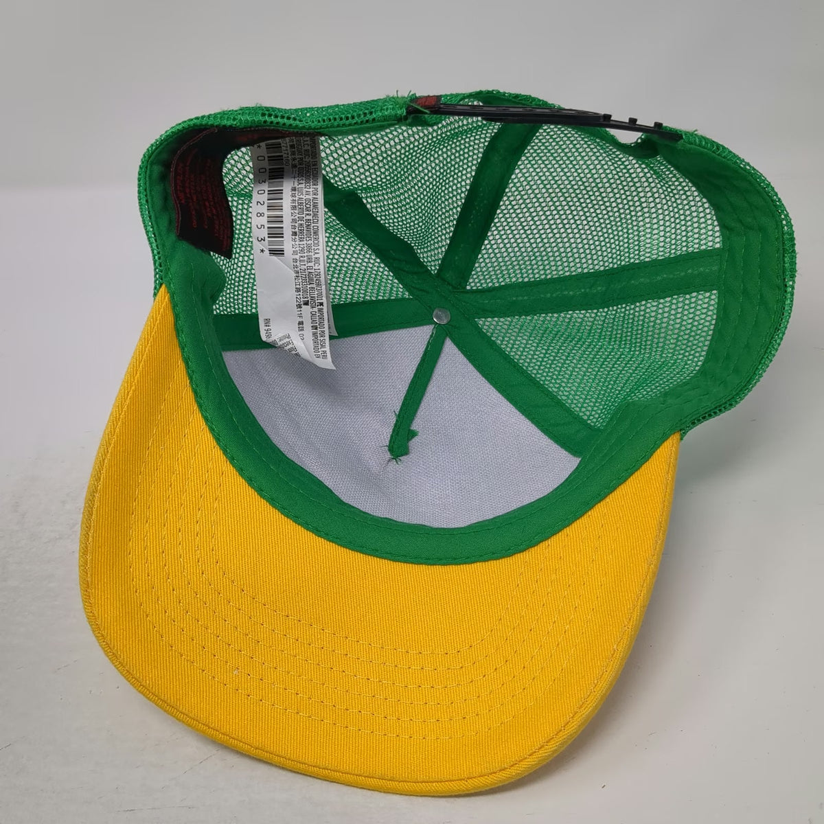 Netflix Stranger Things Trucker Hat White Green Yellow One Size Mesh Snapback