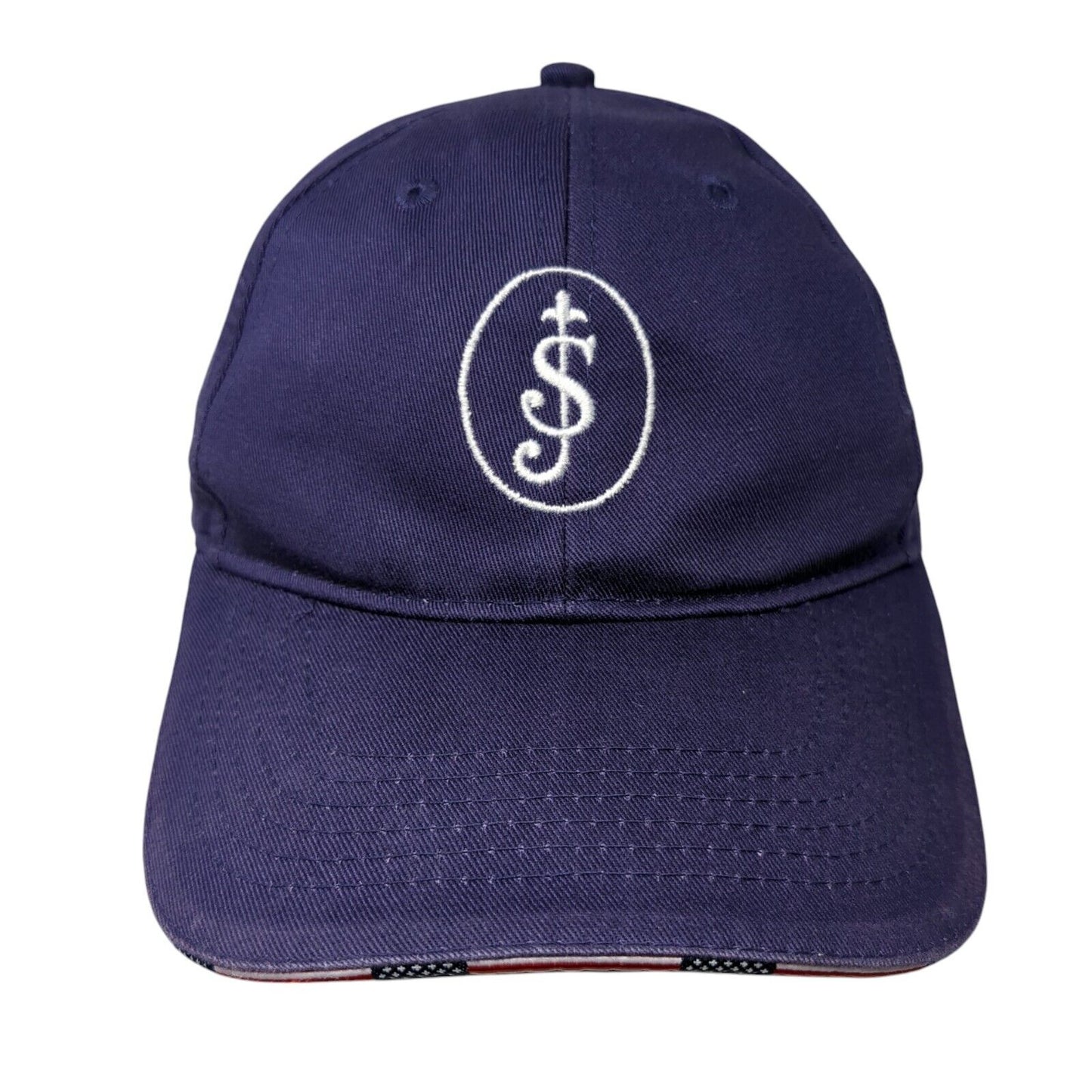 Port Authority Strapback Hat Blue OS Adjustable Embroidered Patriotic Cotton