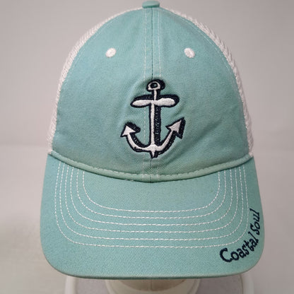 BIG HED Trucker Hat Blue White One Size Mesh Snapback Anchor Coastal Soul