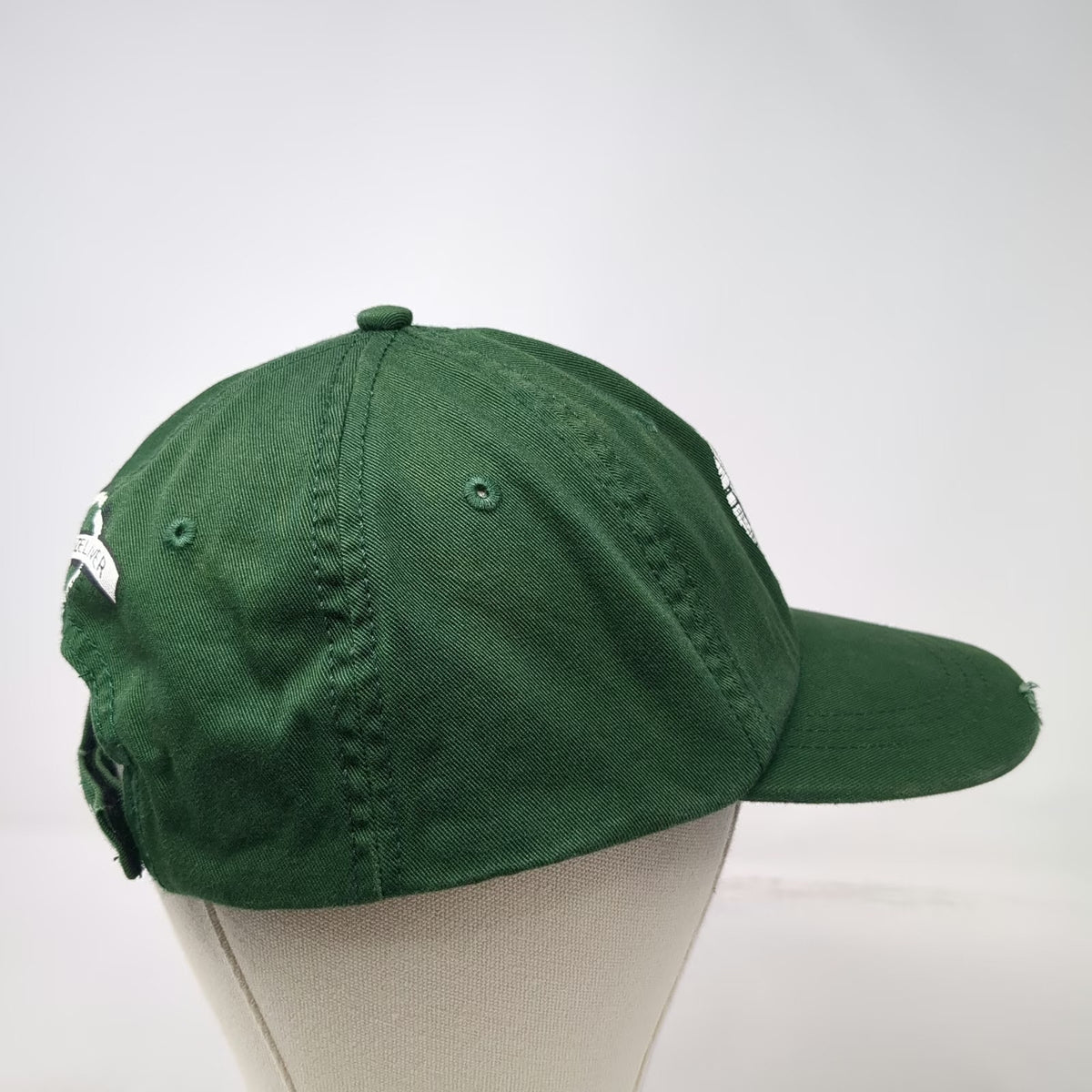 Source Baseball Cap Green OS Strapback Distressed Franklin Building Supply Hat
