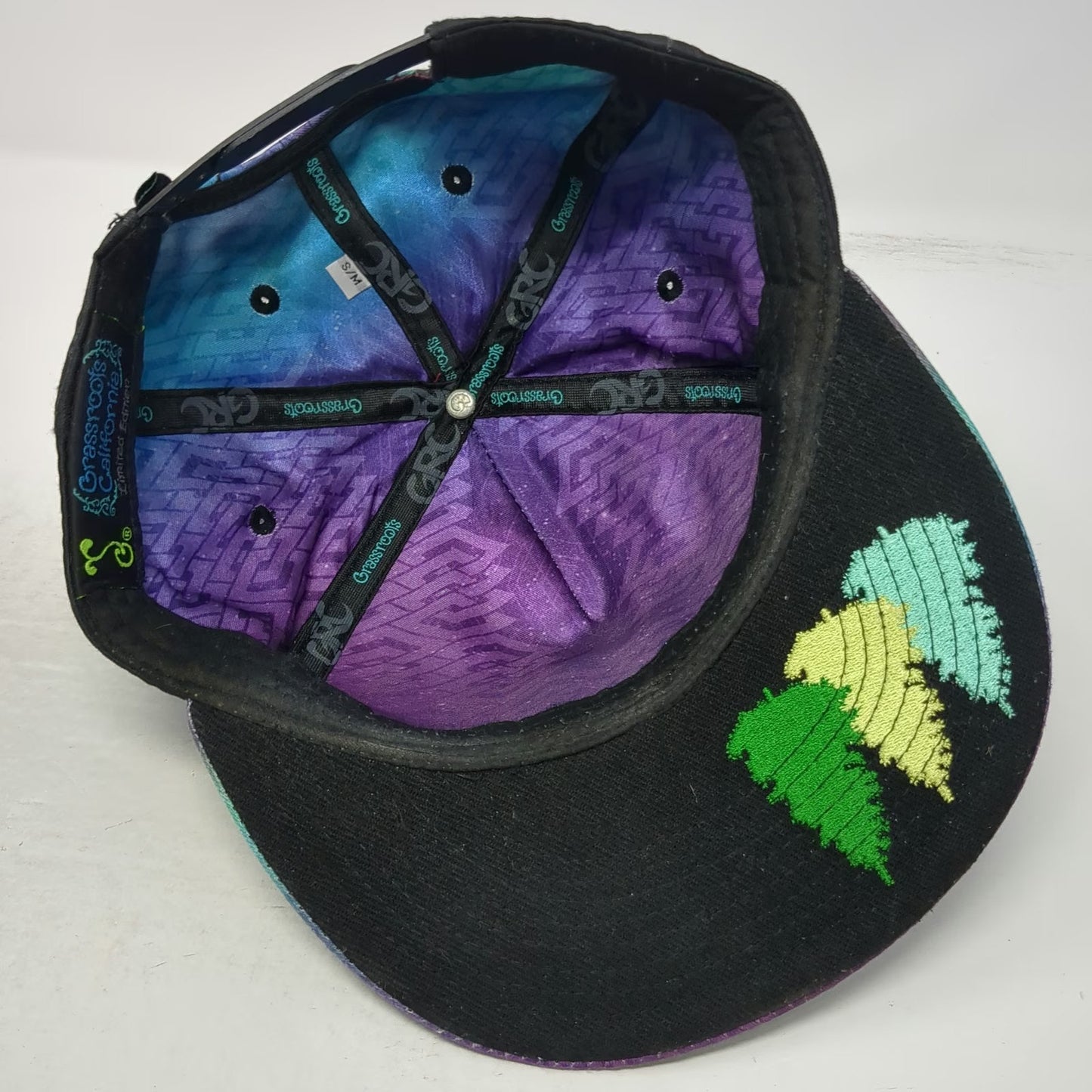 Grassroots California 5 Panel Purple Hat One Size Northern Lights Satin GRC