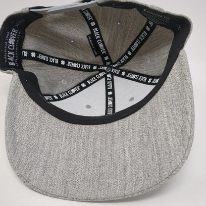 Black Clover Snapback Hat Gray One Size Live Lucky Clover Logo Flexfit 110 Tech