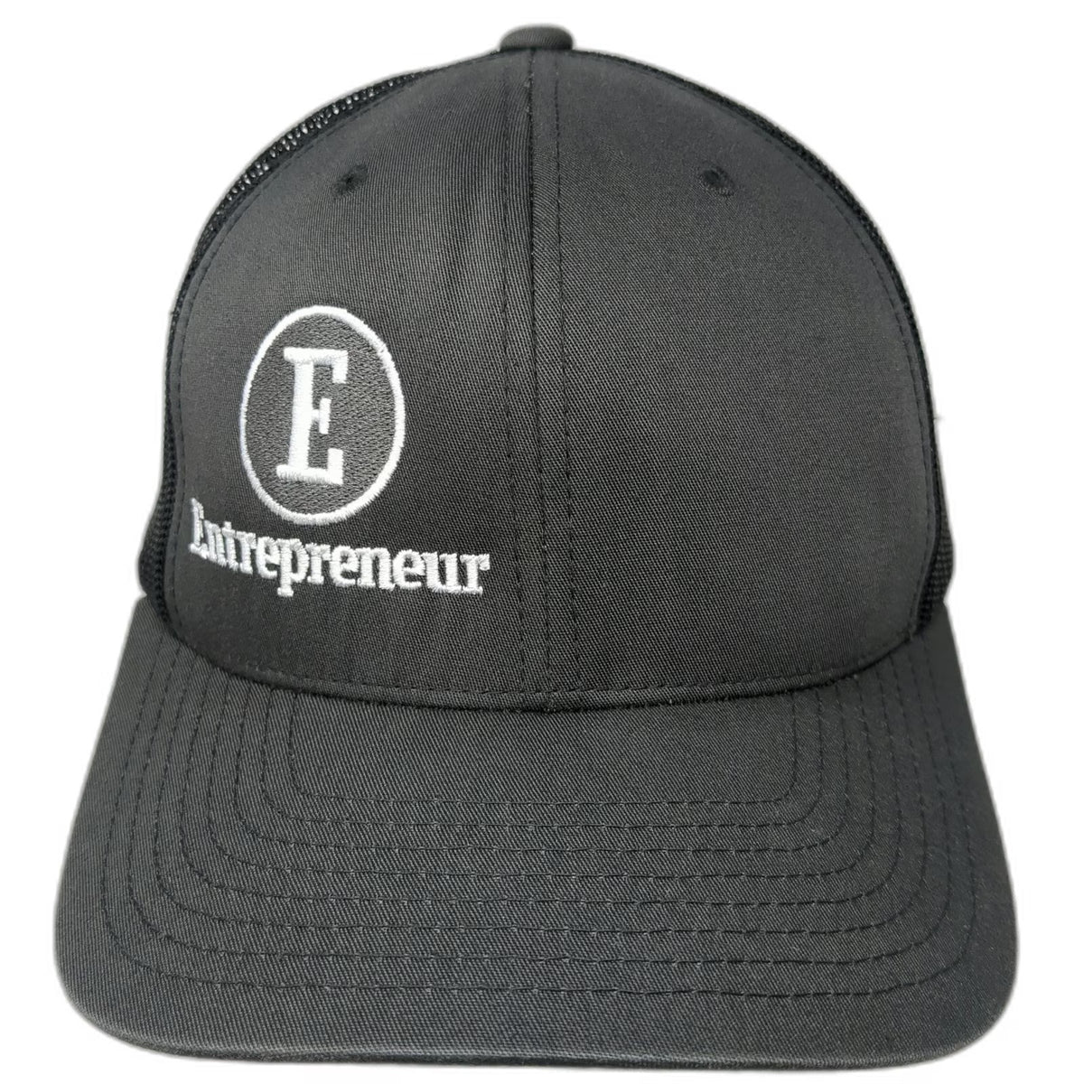 Yupoong Trucker Hat Gray One Size Entrepreneur Logo Embroidered Mesh Snapback